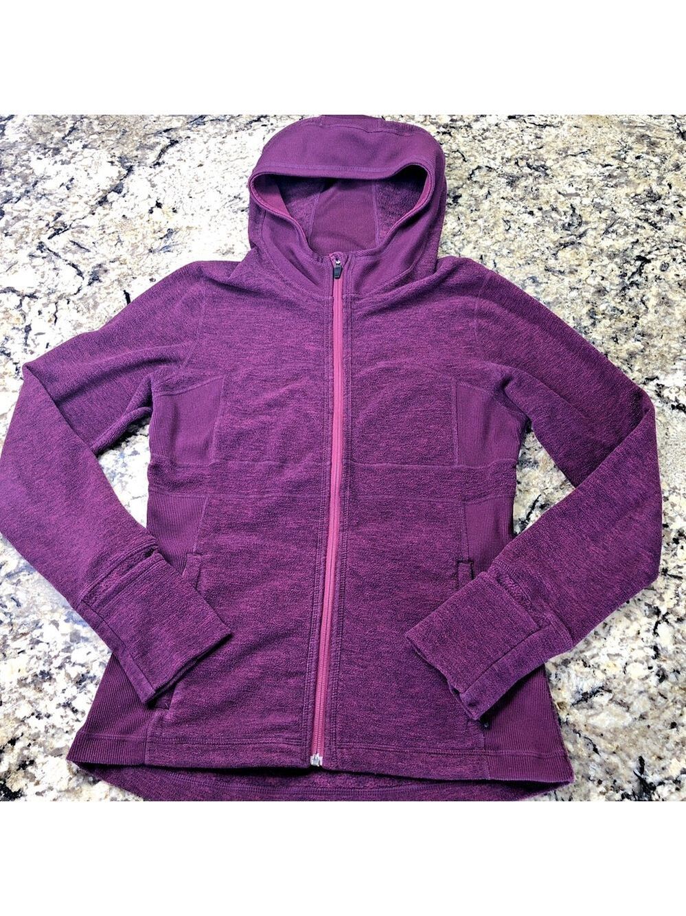 Size Small prAna Women’s Zip Up Sweater Jacket Zipper Pockets Purple CN